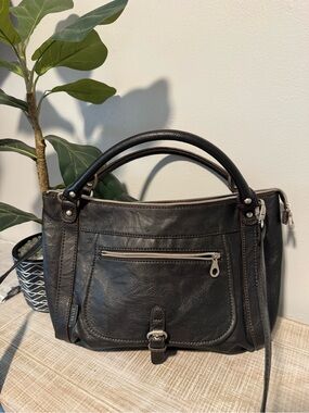 Relic Black Crossbody Satchel with Top Handles